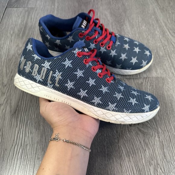 NOBULL Shoes - NOBULL Flag Trainer Athletic Red White and Blue Stars USA Shoes Womens Size 9.5